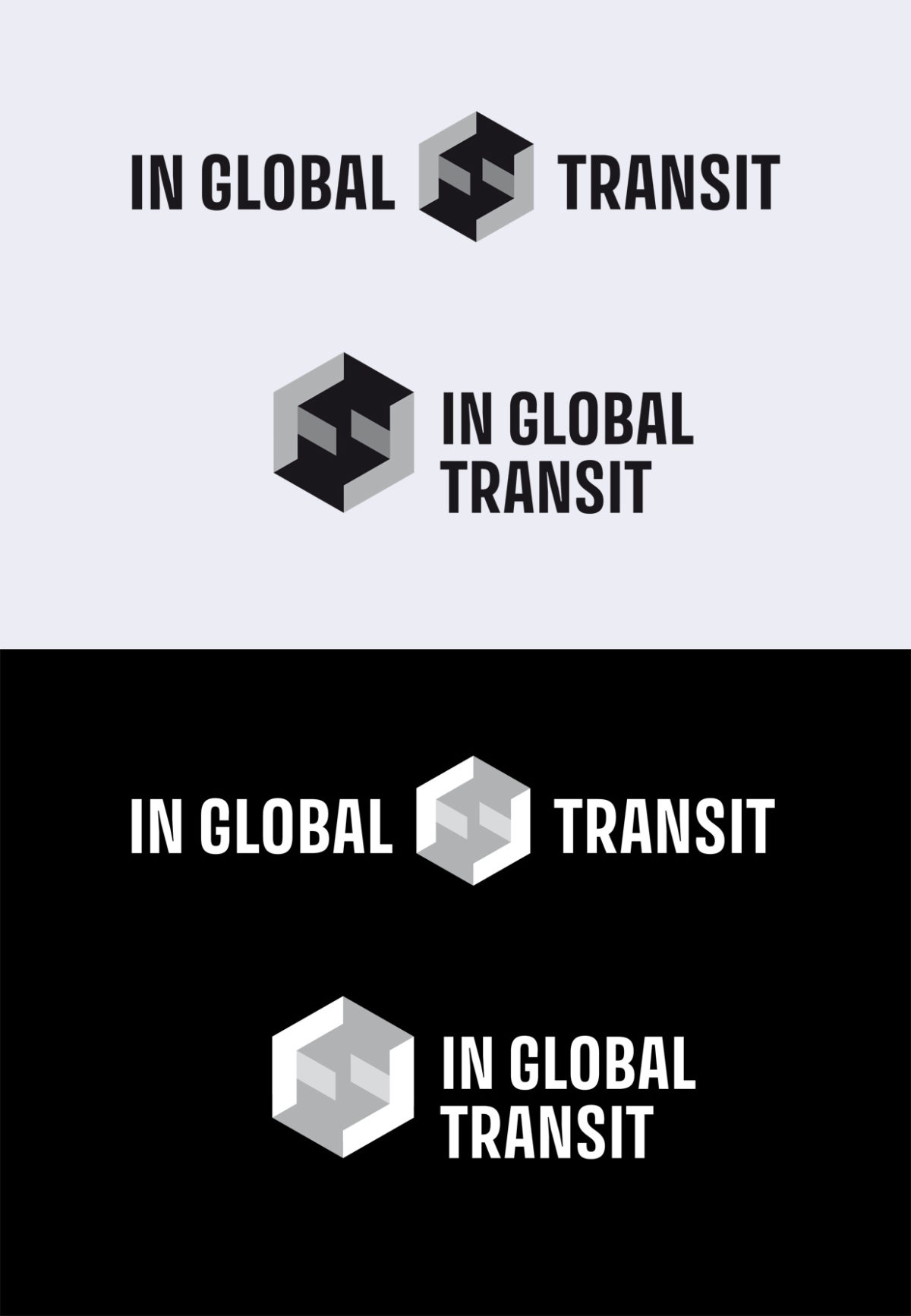 Schwarz-Weißumsetzung des Logos für das Forschungsprojekt „In Global Transit“ am German Historical Institute in Washington