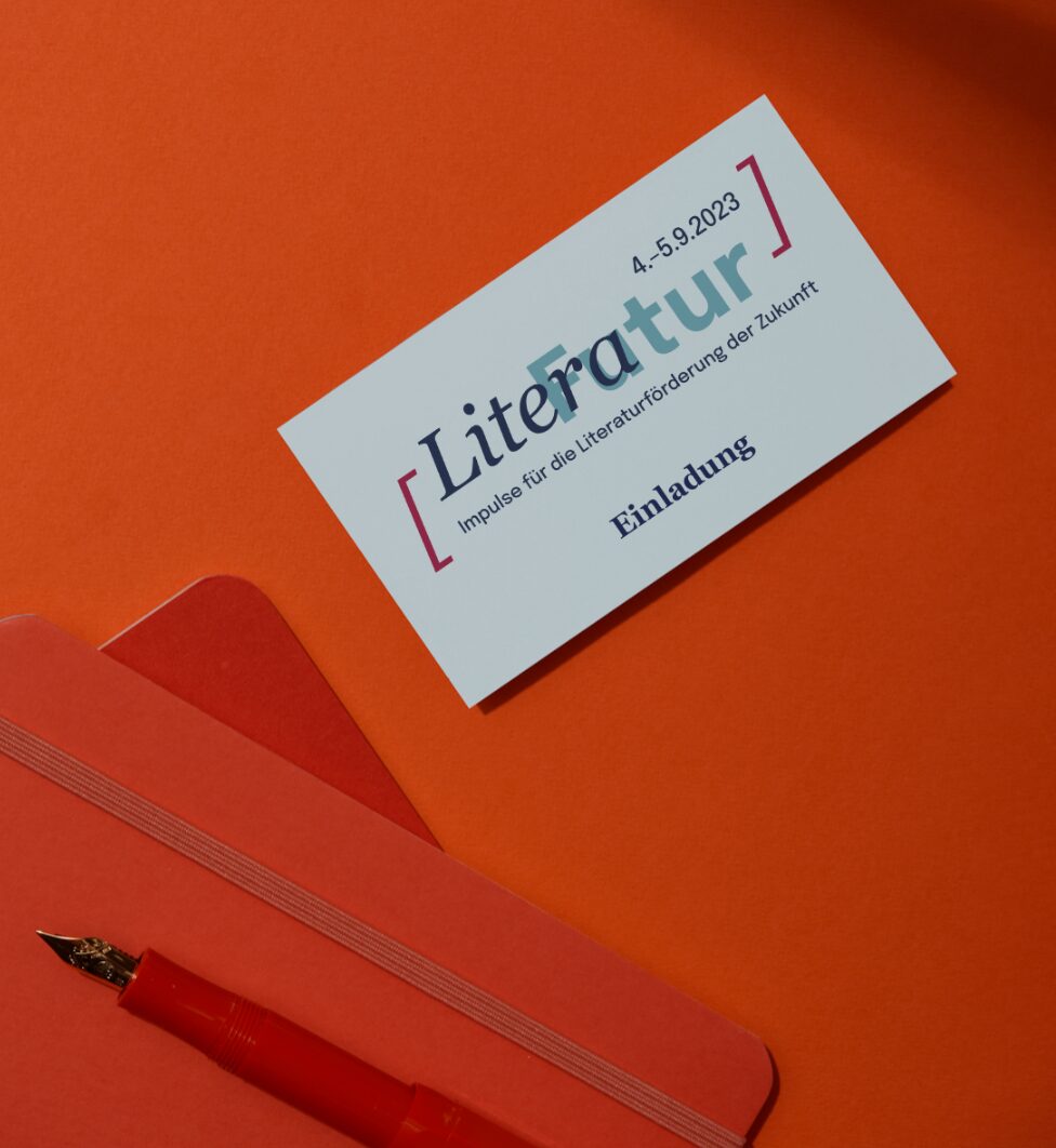 Einladungskarte für die Tagung Literafutur, Impulse für die Literaturförderung der Zukunft