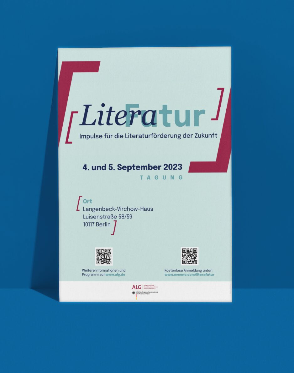 Plakat für die Tagung Literafutur, Impulse für die Literaturförderung der Zukunft